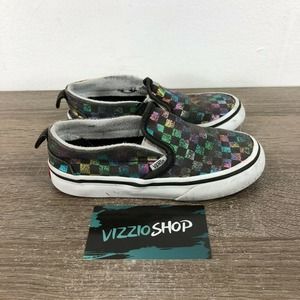 Vans Slip On Checkered Multicolor Skate Sneakers Toddler 10 508731